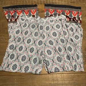 Cato Women's Wide Leg Palazzo Pants Size 18/20W Boho Mixed Print Medallion